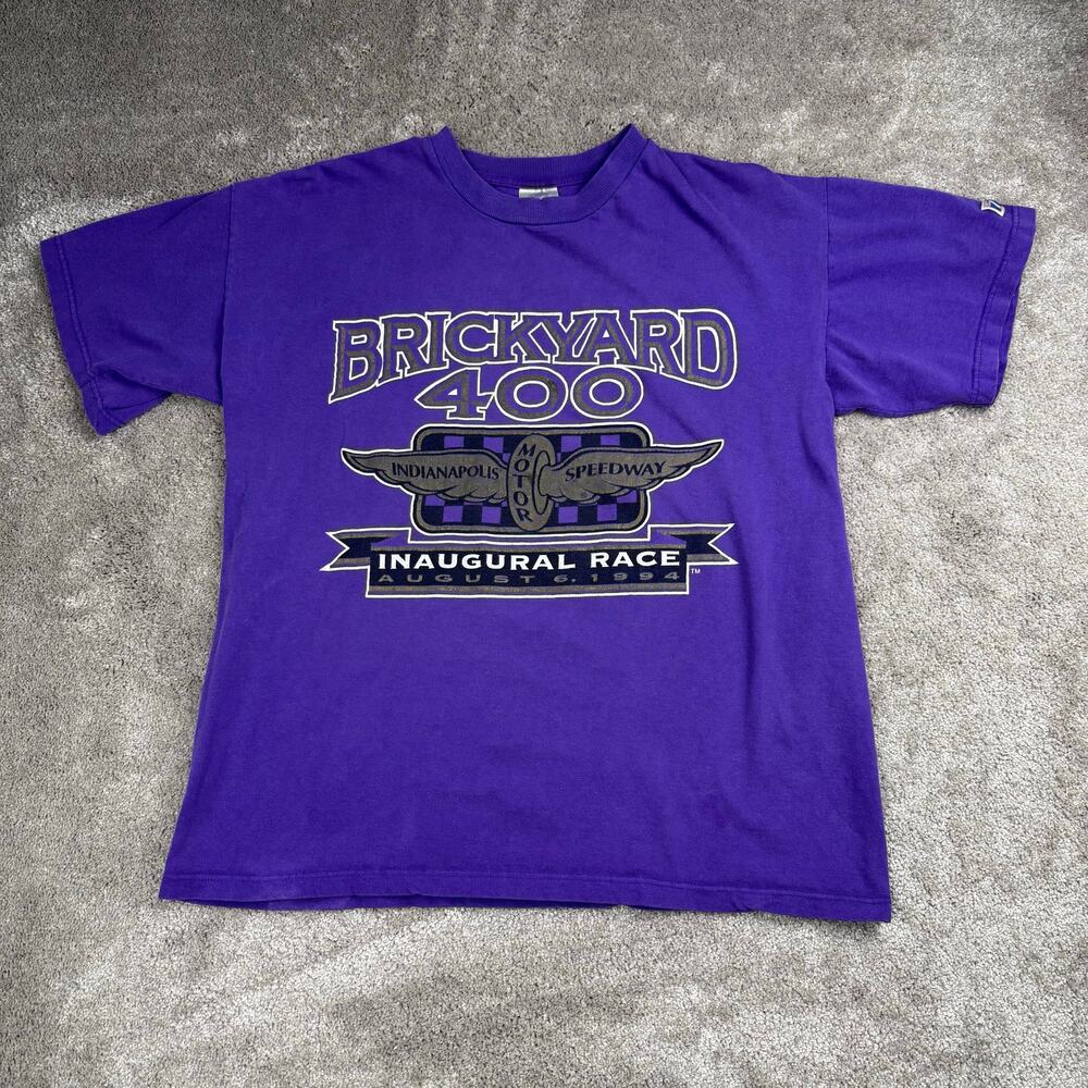 Vintage 1994 Brickyard 400 Inaugural Race Shirt Purple Size L NASCAR Racing
